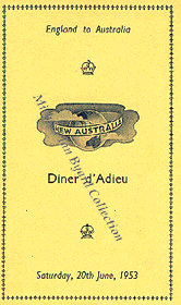 Farewell Dinner Menu Cover